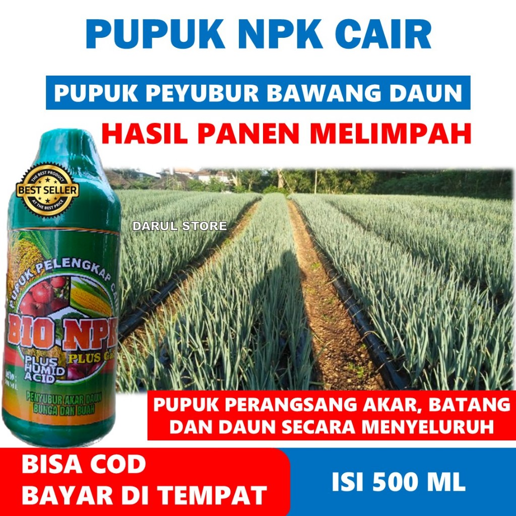 PUPUK BIO NPK isi 500 ML Melebatkan Tanaman Bawang Daun, Bawang Merah, Bawang Putih - Pupuk Semprot 