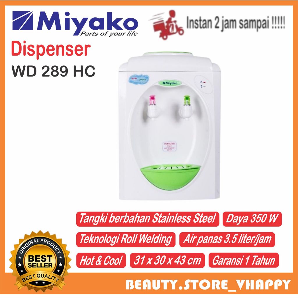 Dispenser Miyako Air Galon Panas & Dingin WD - 289 HC