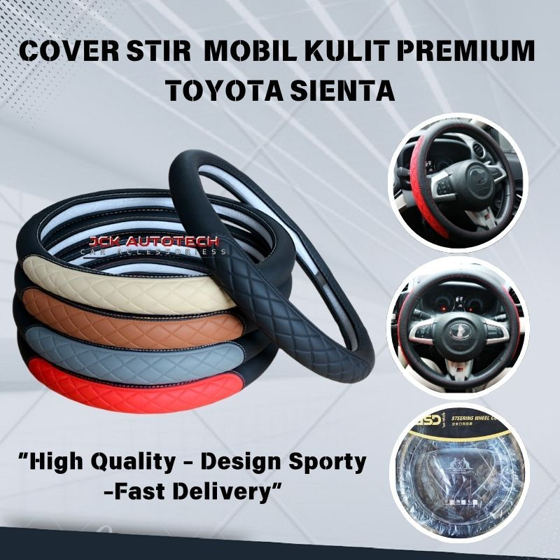 Sarung Stir Mobil Kulit Premium Universal Toyota Sienta