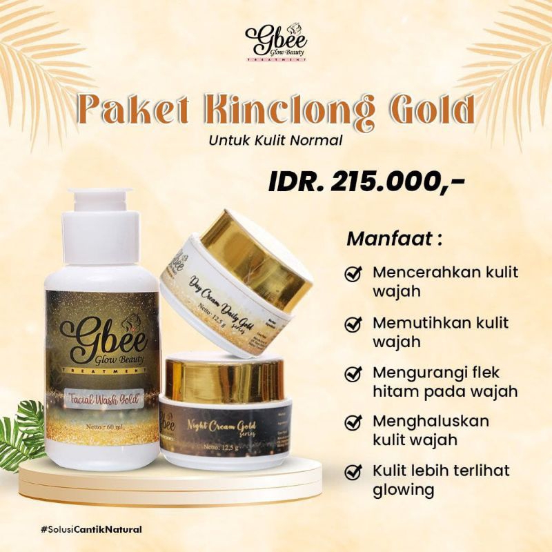 Gbee Glow Beauty Paket Kinclong Gold medium Mengurangi Flek Hitam Membandel