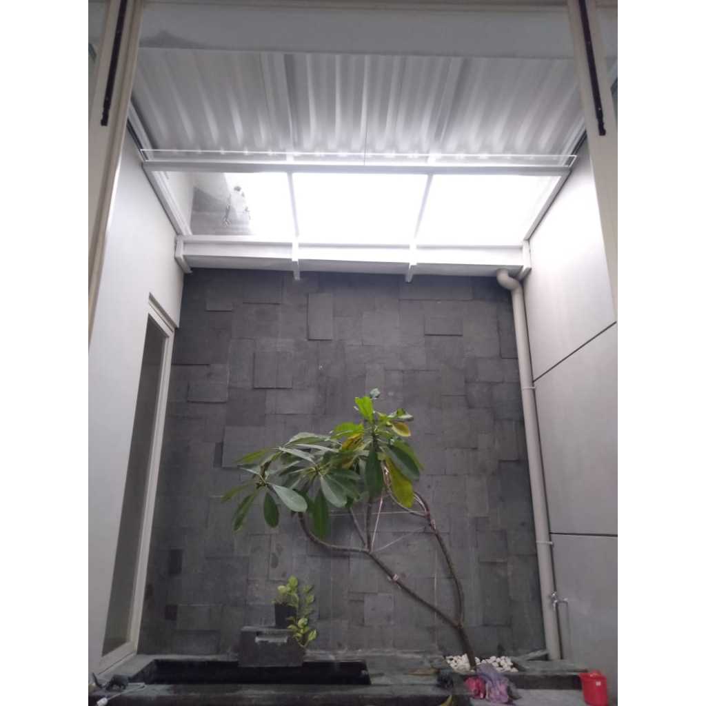 KANOPI MODERN TRANSPARANT BAHAN POLYCARBONATE MURAH HARGA PERMETER