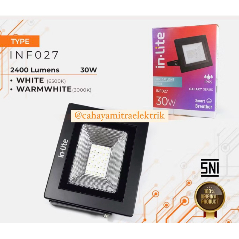 LAMPU SOROT FLOODLIGHT LED INLITE 30WATT-Inf027