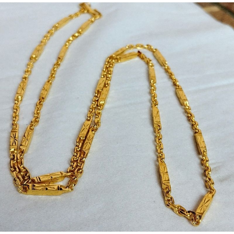 Kalung Bambu Lapis Emas Asli 24k
