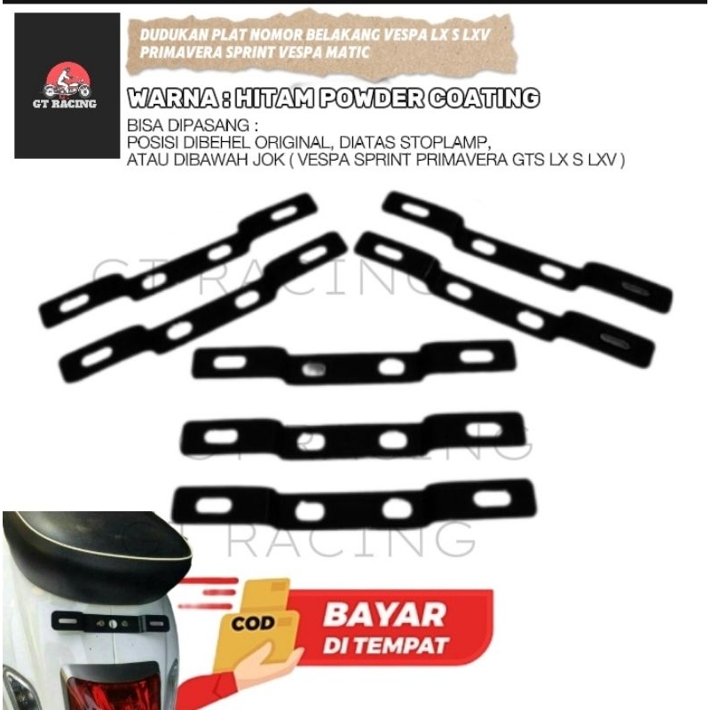 DUDUKAN PLAT NOMOR BELAKANG VESPA LX S LXV PRIMAVERA SPRINT VESPA MATIC