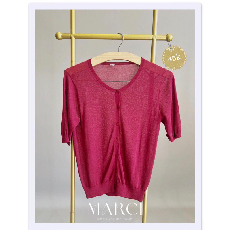 Short sleeve cardigan Magenta