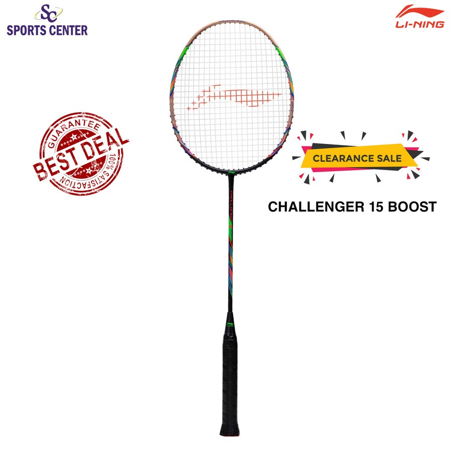 Clear Sale Raket Badminton Lining Challenger 15 Boost Black Gold