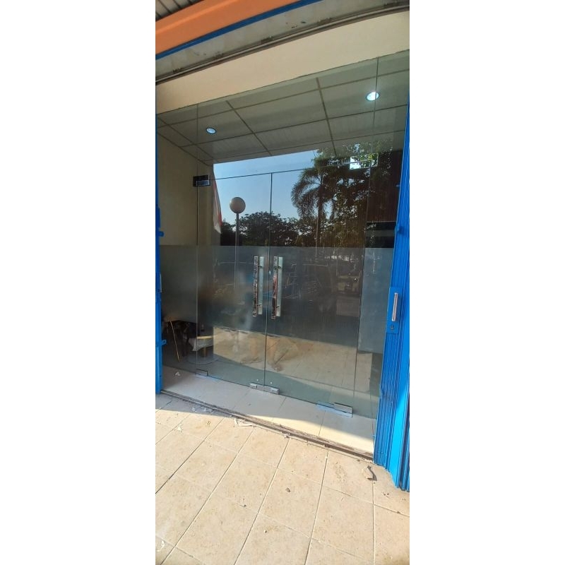 Pintu Kaca,Pintu Floorhinge Frameless Kaca 12mm Tempered