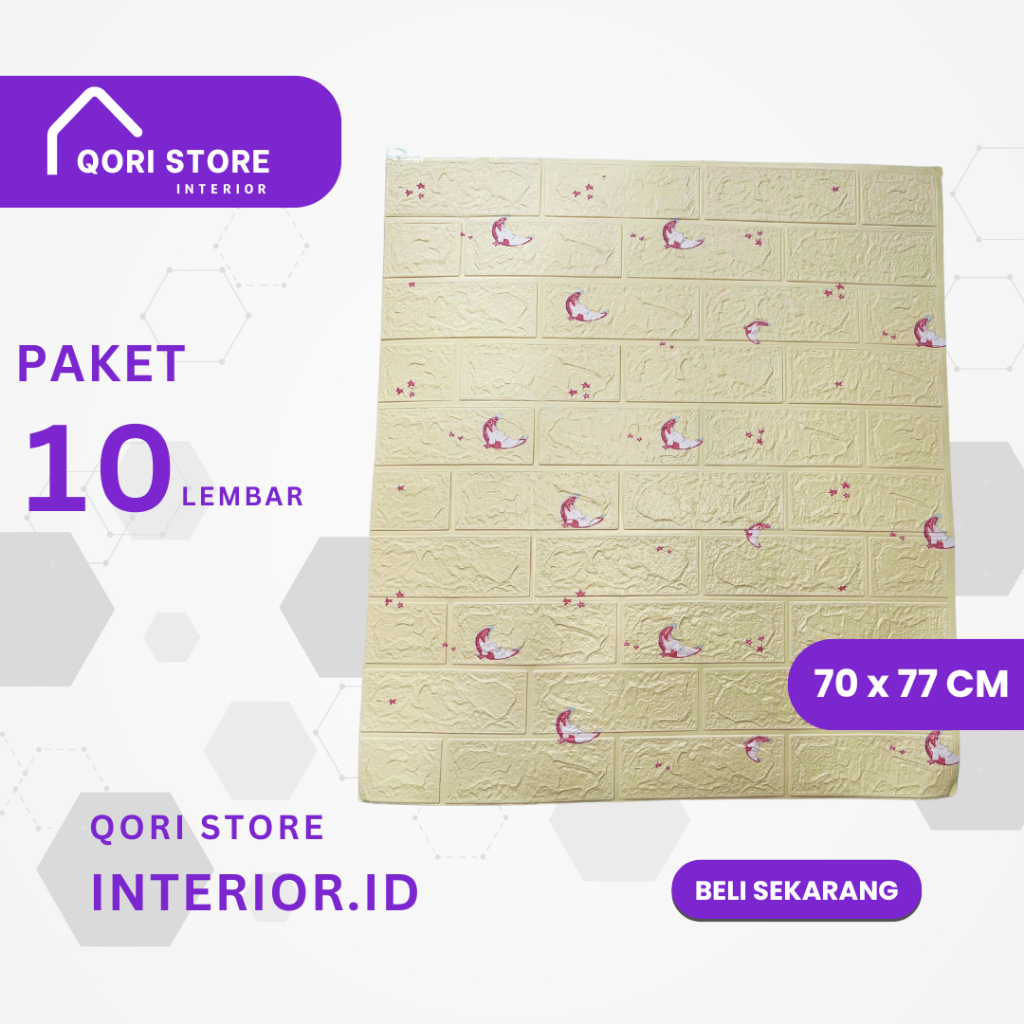 Wallpaper 3D Modern Foam peredam panas dan suara motif 10  Pcs