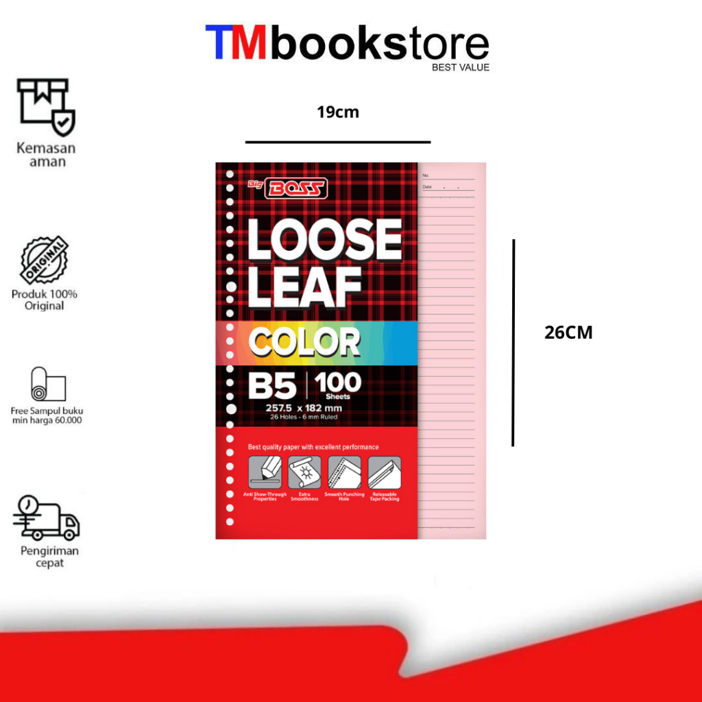 

LOOSE LEAF B5 100 PINK BIG BOSS