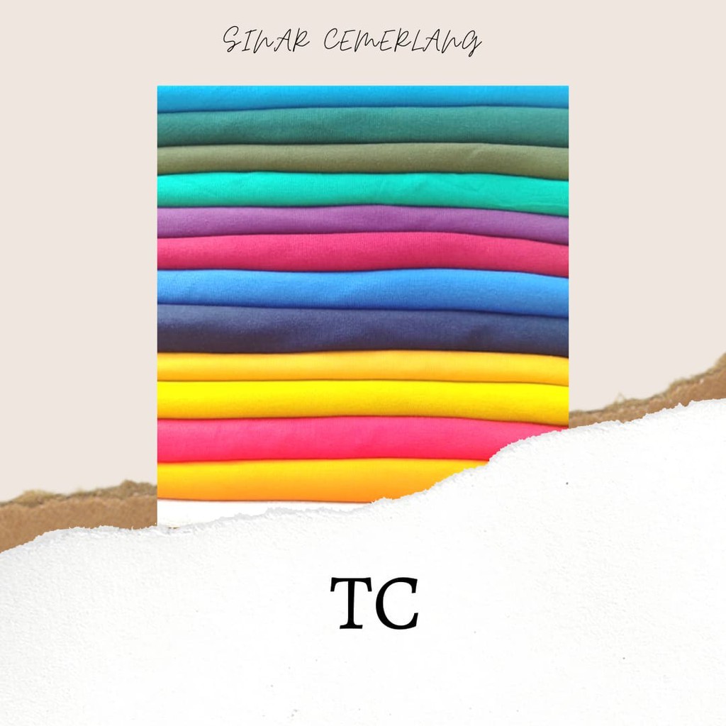 Kain kaos TC double kiloan warna tua