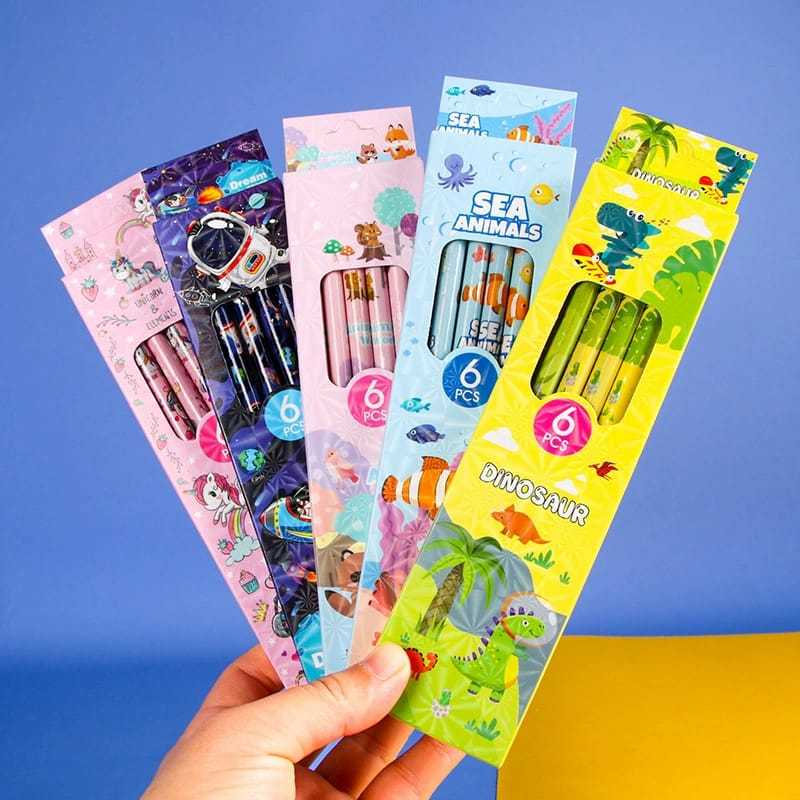 

[ORGM] Alat tulis Kantor Perlengkapan Kantor Pensil 2B Fancy Karakter Astronot Unicorn 1 set isi 6pc