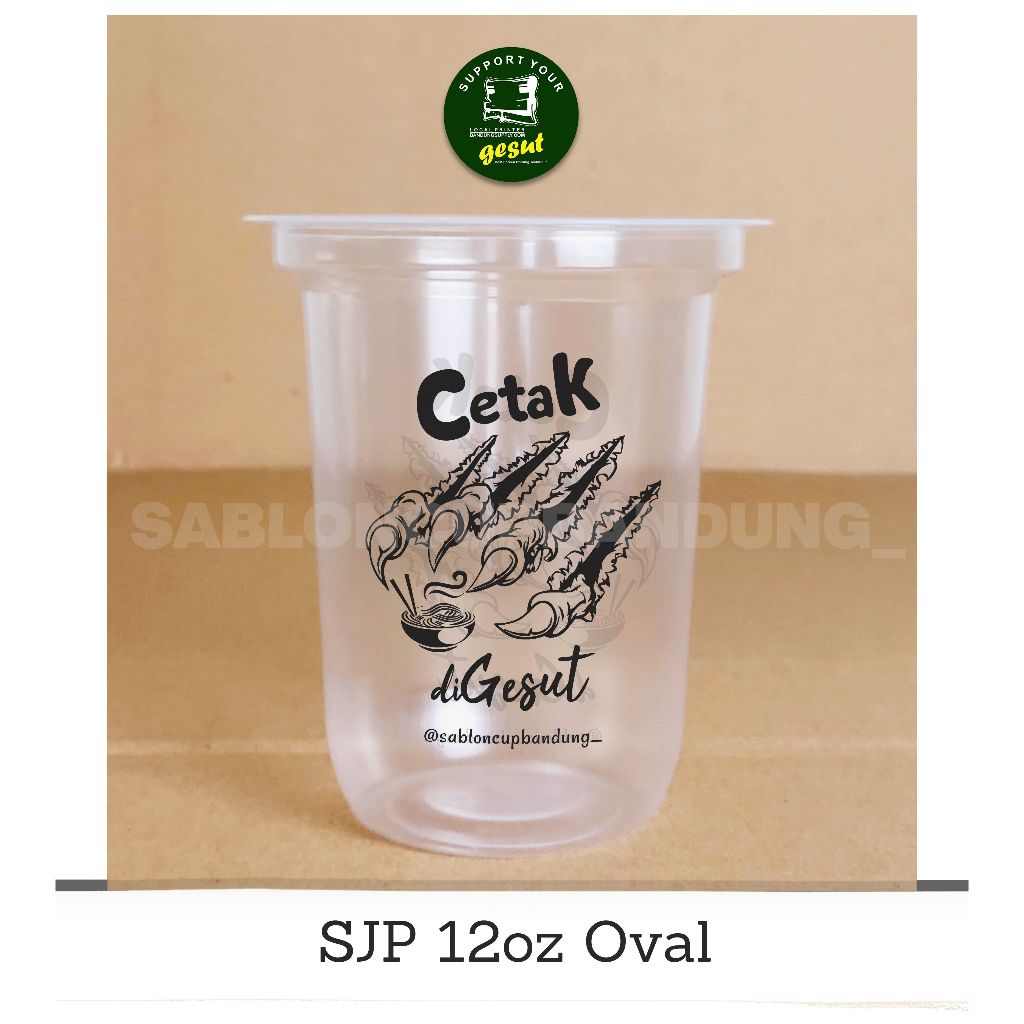 Sablon Cup 12oz Oval Sablon Plastik Cup Murah Sablon Cup Minuman