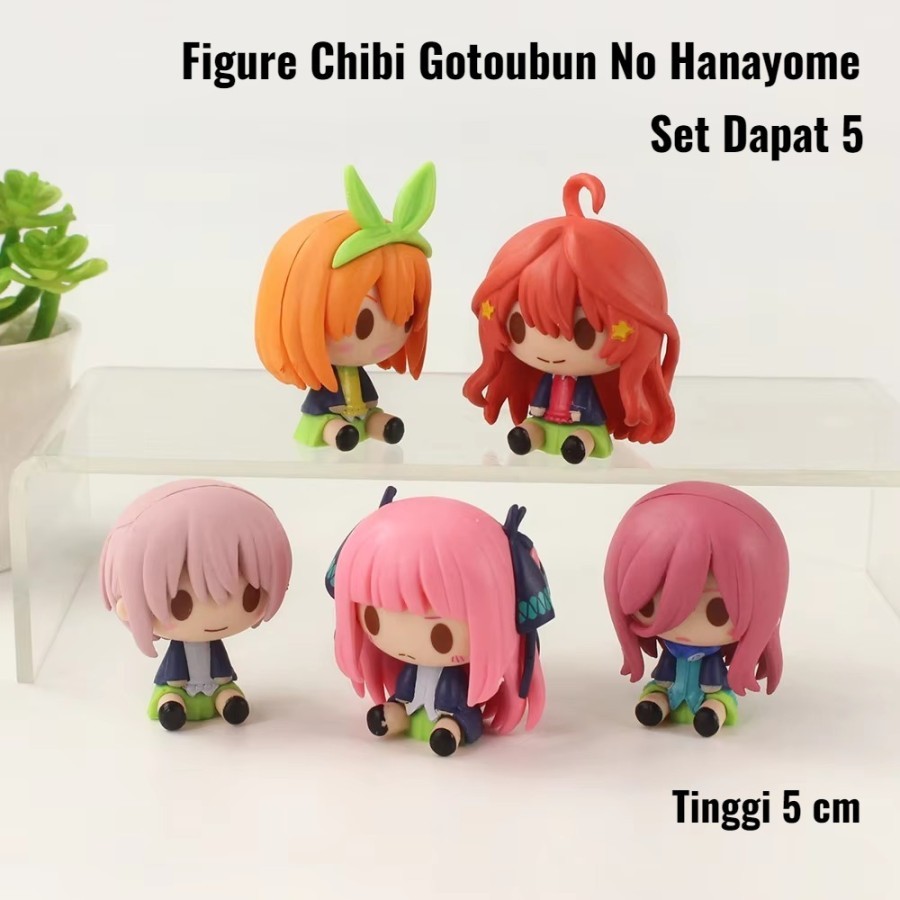 Figure Chibi Gotoubun No Hanayome Set Dapat 5 - Pajangan Koleksi