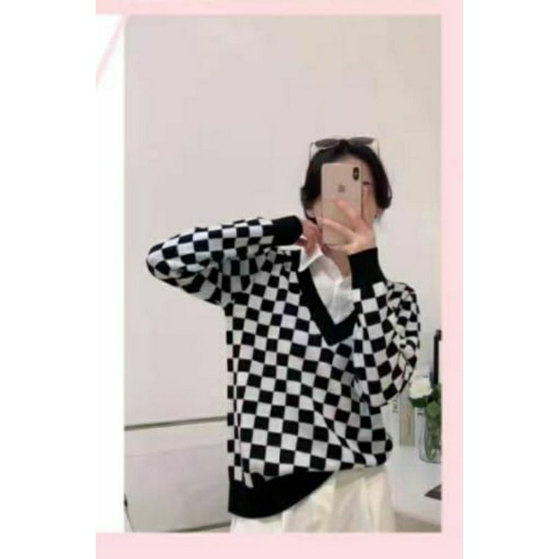 MyVelvet Blouse Rajut kotak Import Premium