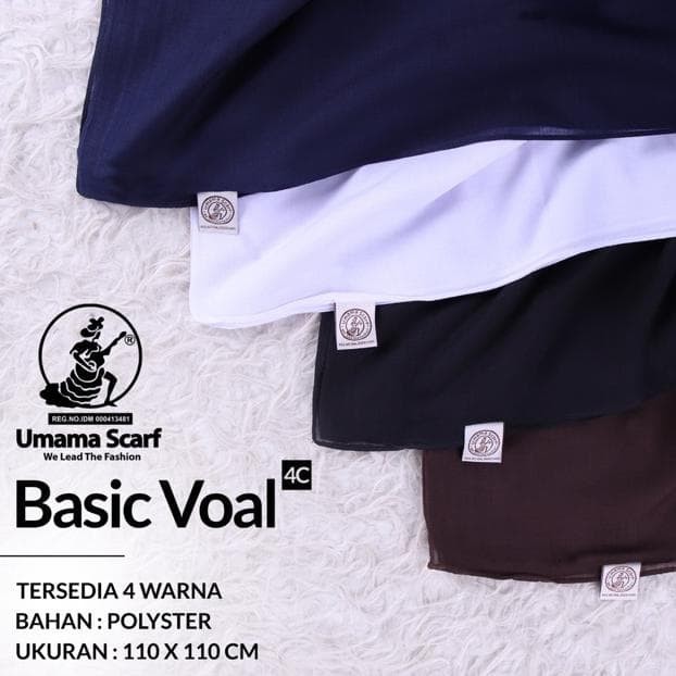 Umama Jilbab Basic Voal Paris Hitam Putih Navy Pramuka Hijab Basic Voal Putih Sekolah Kerudung
