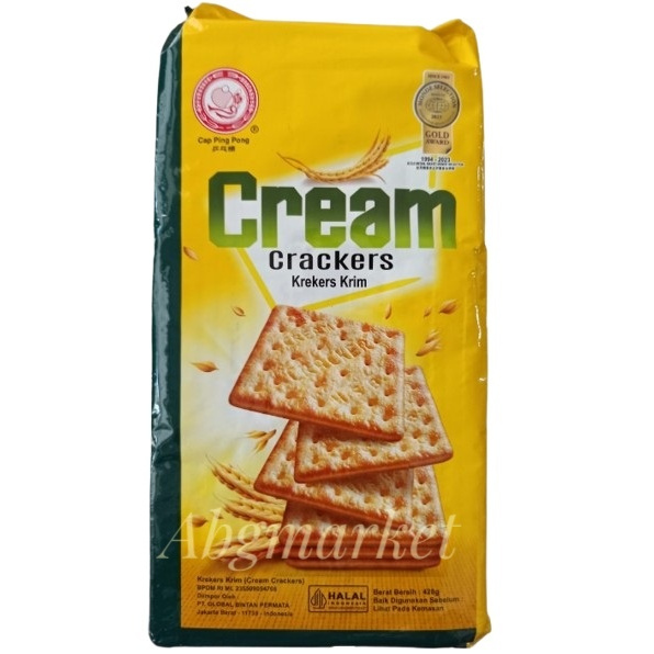 

Biskuit Snack Asin / Cream Crackers Cap Ping Pong /Kreker Krim Biscuit 428 gr