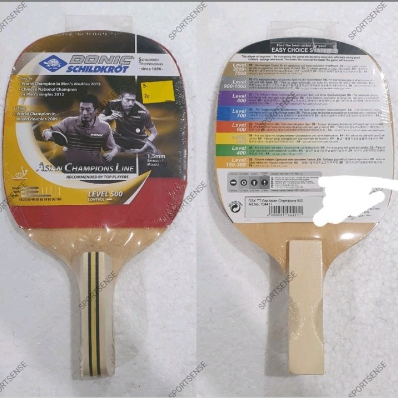 Bat Bet Pingpong Tenis Meja Donic schildkrot Asian Champions Line Level 500 Original