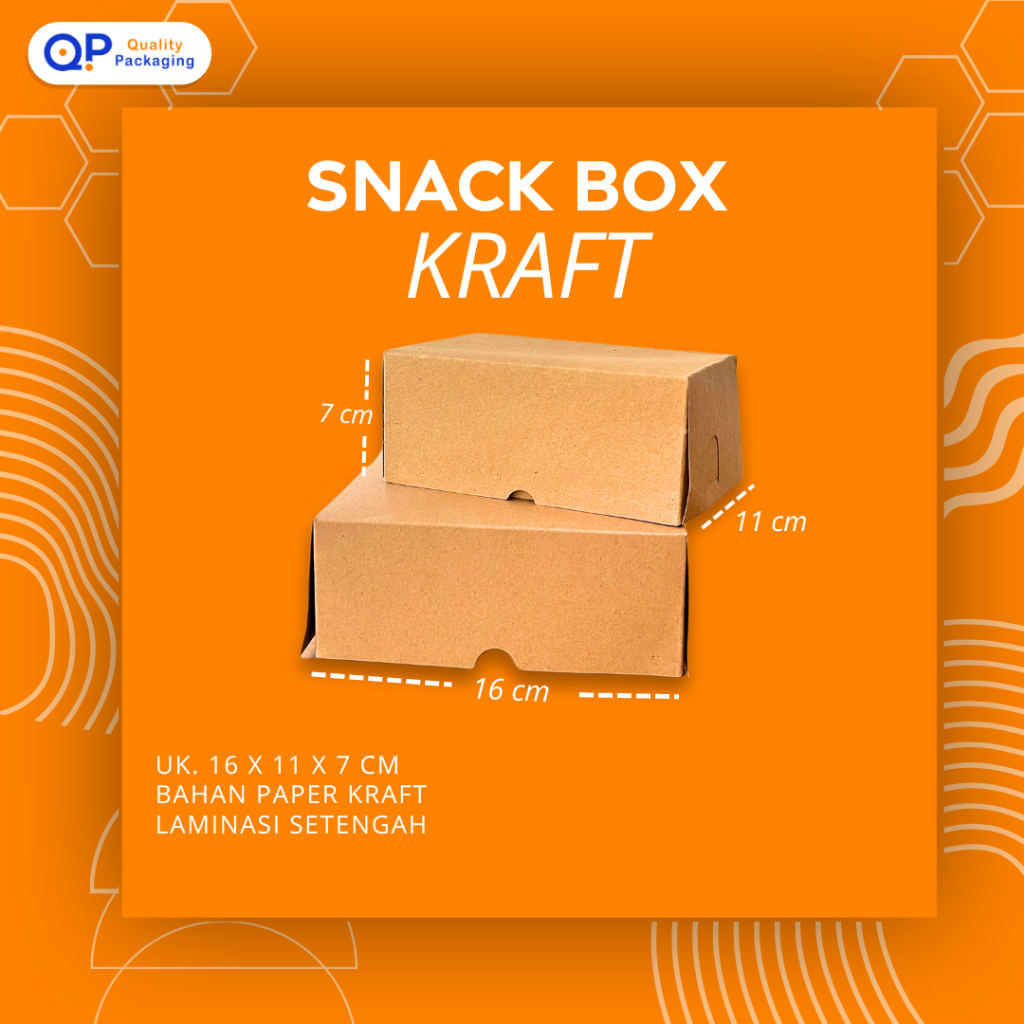 

SNACK BOX KRAFT COKLAT POLOS / KOTAK SNACK / DUS SNACK POLOSAN + Laminasi Ukuran 16 x 11 x 7 cm