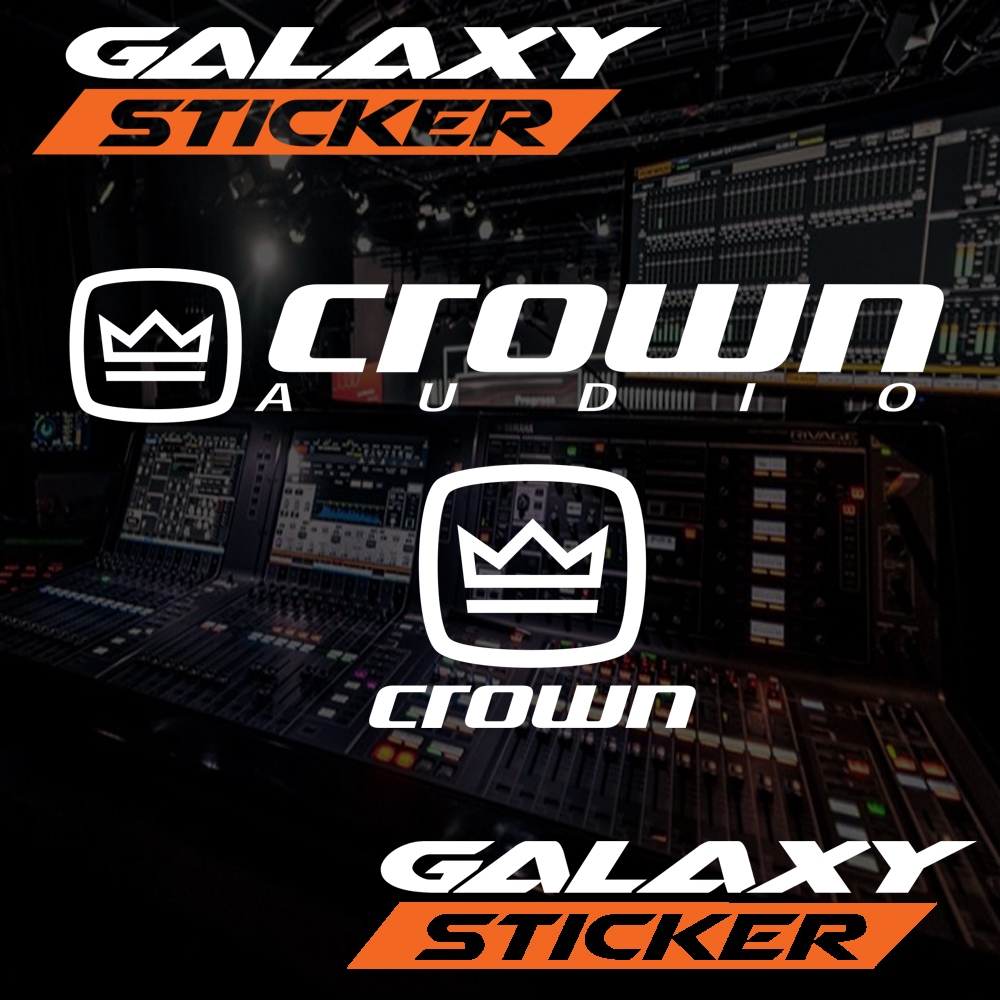 cutting sticker box hardcase sound system crown.stiker logo crown audio
