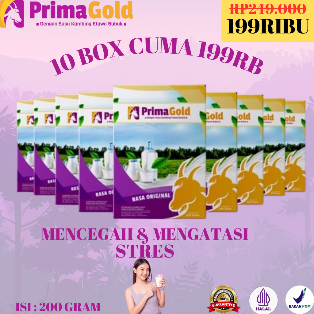 

10 BOX Primagold Susu Kambing Etawa Platinum Susu Bubuk Membantu Menguatkan Tulang Gigi Mencegah Kerapuhan Tulang Osteoporosis