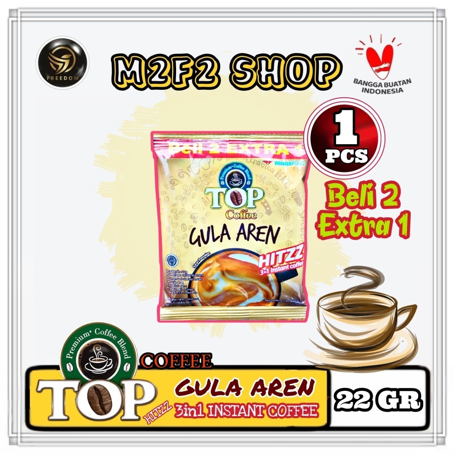 

TOP Premium Coffee Blend Gula Aren Hitzz 3in1 Kopi Instant - 22 gr (Kemasan Satuan)