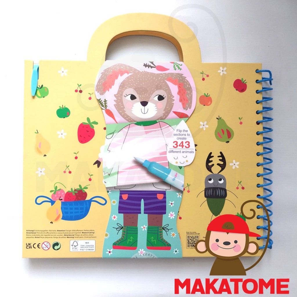 

Avenir magic water painting 4 in 1 Animals coloring mewarnai pakai kuas air brush