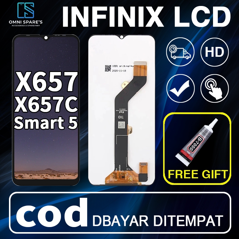 LCD Infinix Smart 5 /X657/X657c Fullset Ori Layar hp Touchscreen asli copotan