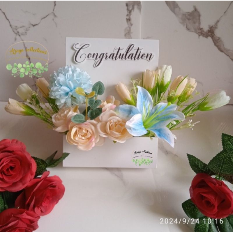 

flowersbox mini pvc 15x20 cm gift wisuda terbaru bisa request warna bunga dan tulisan