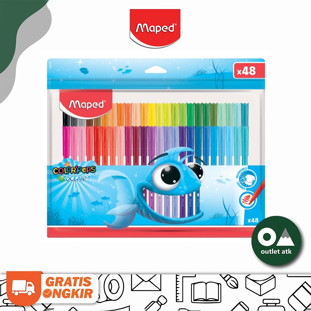 

Maped Colorpeps Ocean Washable Markers 48 Colors - Spidol Anak Prancis