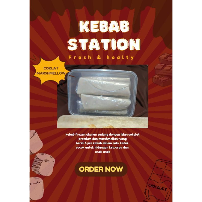 

Kebab Coklat Marshmellow isi 5 pcs kebab manis frozen homemade
