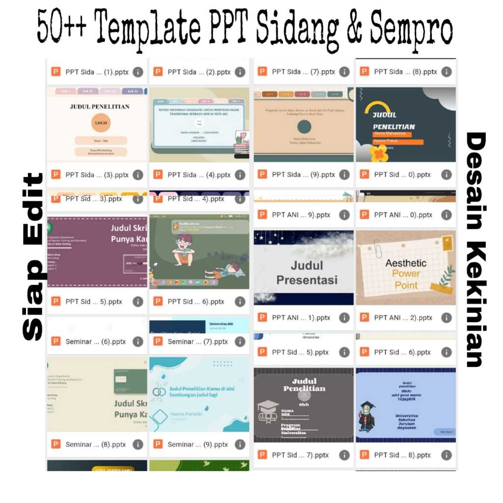 50++ Template PPT Sidang & Sempro siap edit Desain kekinian / Template powerpoint Sidang Skripsi dan