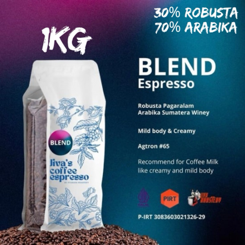 

Biji Kopi Espresso Blend Kopi Susu 30% Robusta 70% Arabika 1kg