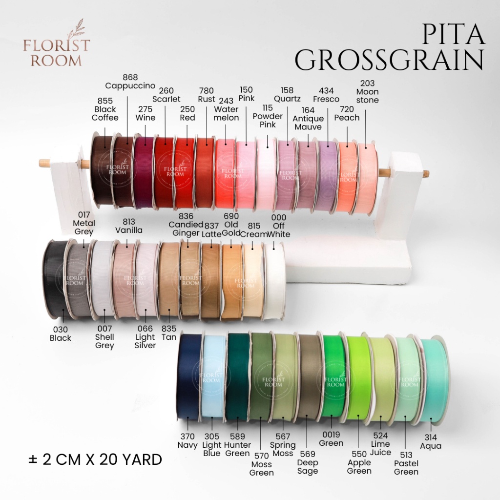 

Pita Grossgrain 2cm x 2 Yard Rion