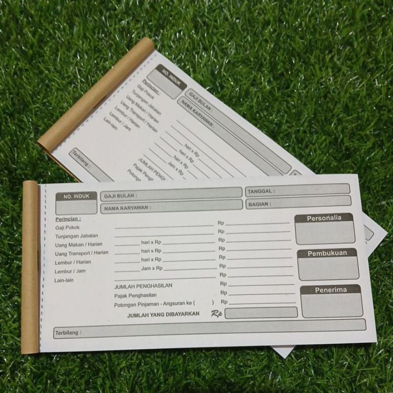 

BUKU/NOTA SLIP GAJI 2 RANGKAP ISI 100 LEMBAR 50 SET UKURAN 10.5X21cm READY STOK