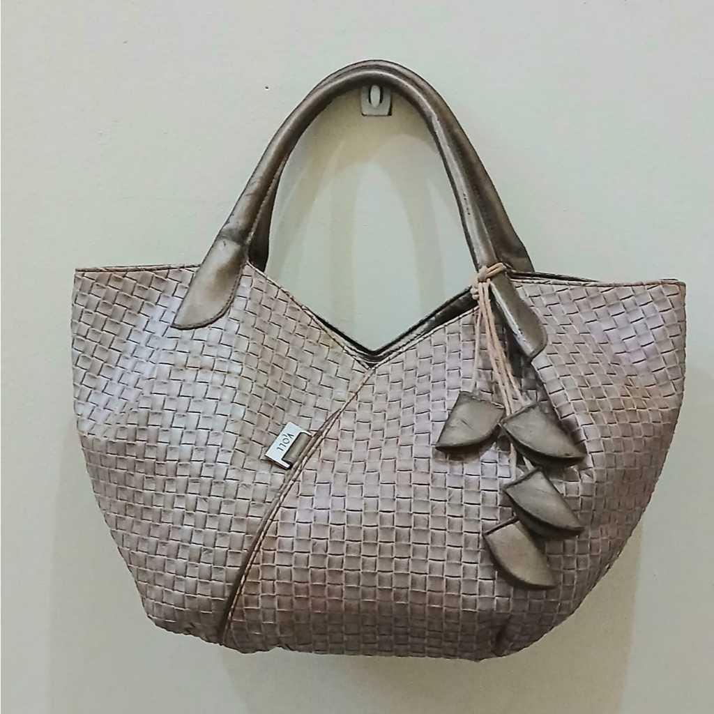 (PRELOVED) TAS KELEK ALA BOTEGA VENETA - TAS CANTIK ANYAM - TAS ETNIK -TAS RARE
