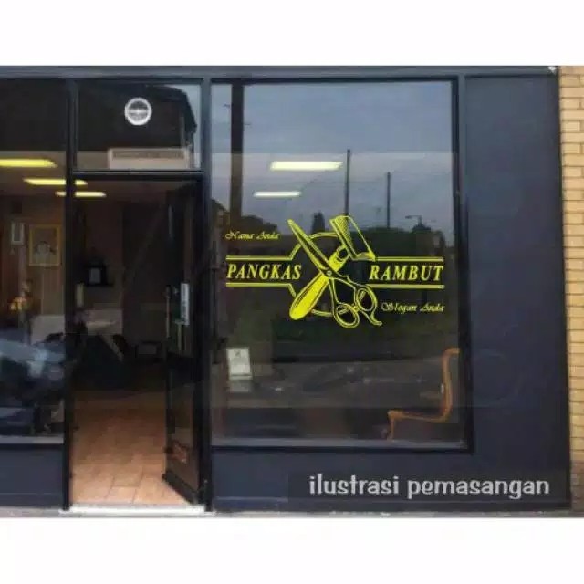 CUTING CUTTING STIKER STICKER BARBERSHOP POTONG RAMBUT