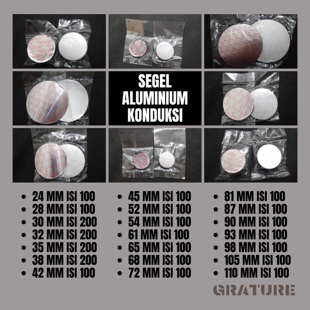 Segel Seal Aluminium Foil botol PET