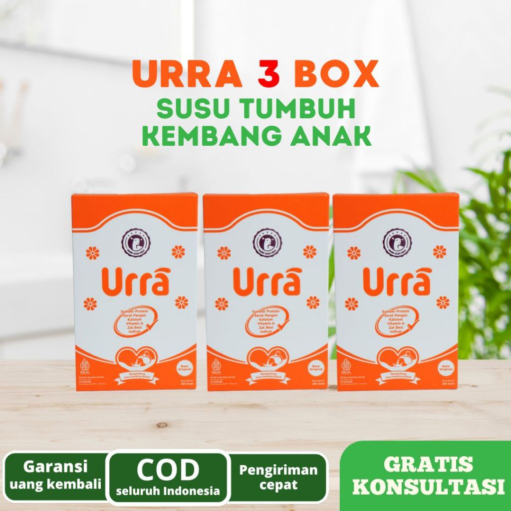 

URRA 3 BOX | Susu Kambing Saanen Penambah Tinggi Badan & Berat Badan Anak