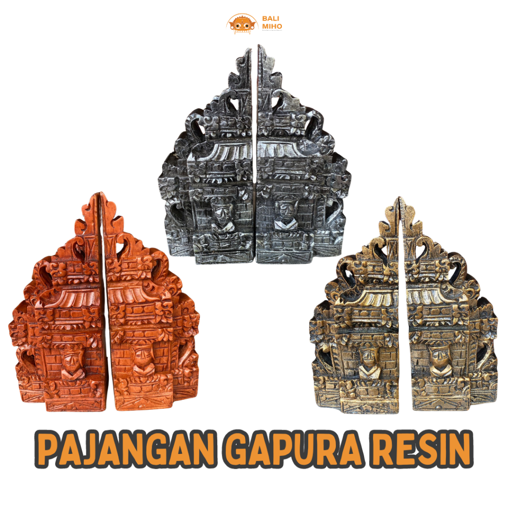 Pajangan Gapura Resin 30 cm - Patung Gapura - Pajangan Gerbang Bali - Pajangan Patung Pintu Bali - G