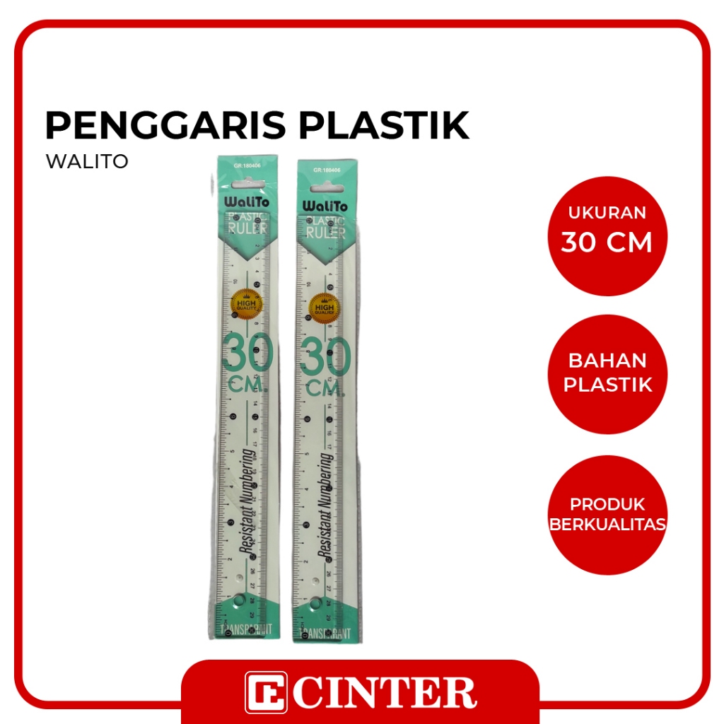 

WALITO - PENGGARIS PLASTIK / ROL / RULLER PLASTIK WALITO 30CM GR-180406