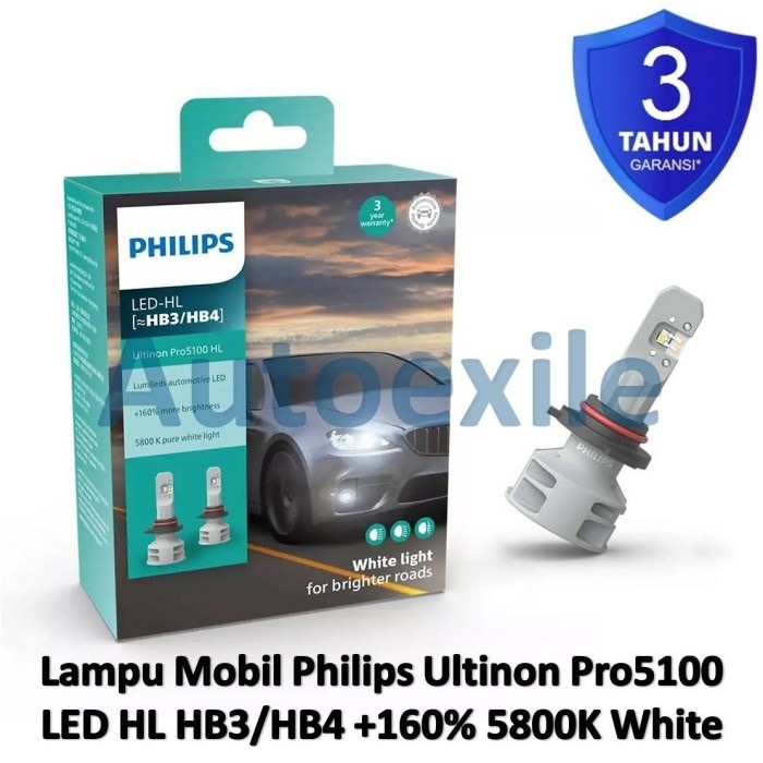 Philips Ultinon Pro5100 LED HL HB3 HB4 9005 9006 Putih White Pengganti Pro5000 Lampu Mobil BRV CRV H