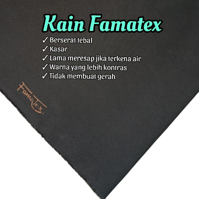 Bahan Kain Famatex Hitam Lebar 150 cm Bahan Seragam Sekolah Celana Jaz Kain Drill