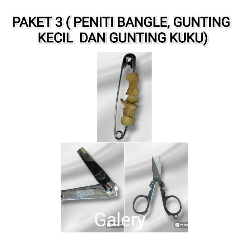 Peniti Bangle Ibu Hamil paket 3 ( Peniti Bangle, gunting Kecil, dan Gunting Kuku)