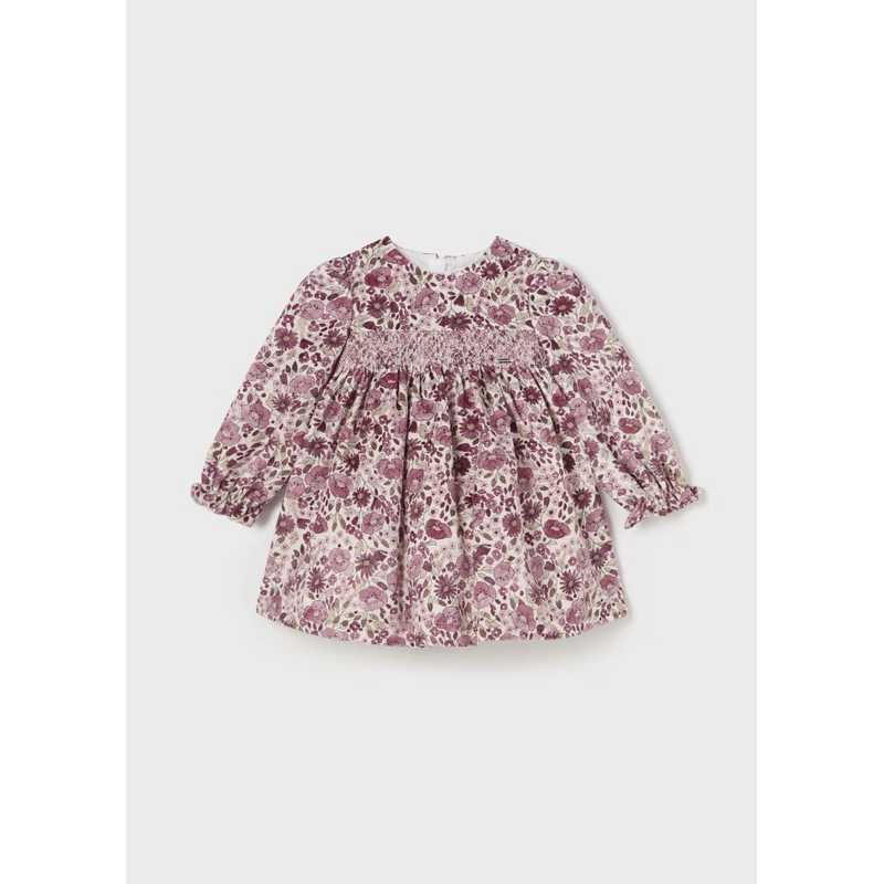 MAYORAL BABY VELVET PRINT DRESS