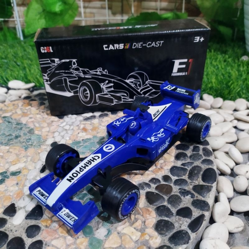 Mainan anak Diecast mobil balap formula one Alloy metal pullback - miniatur mobil F1 balap