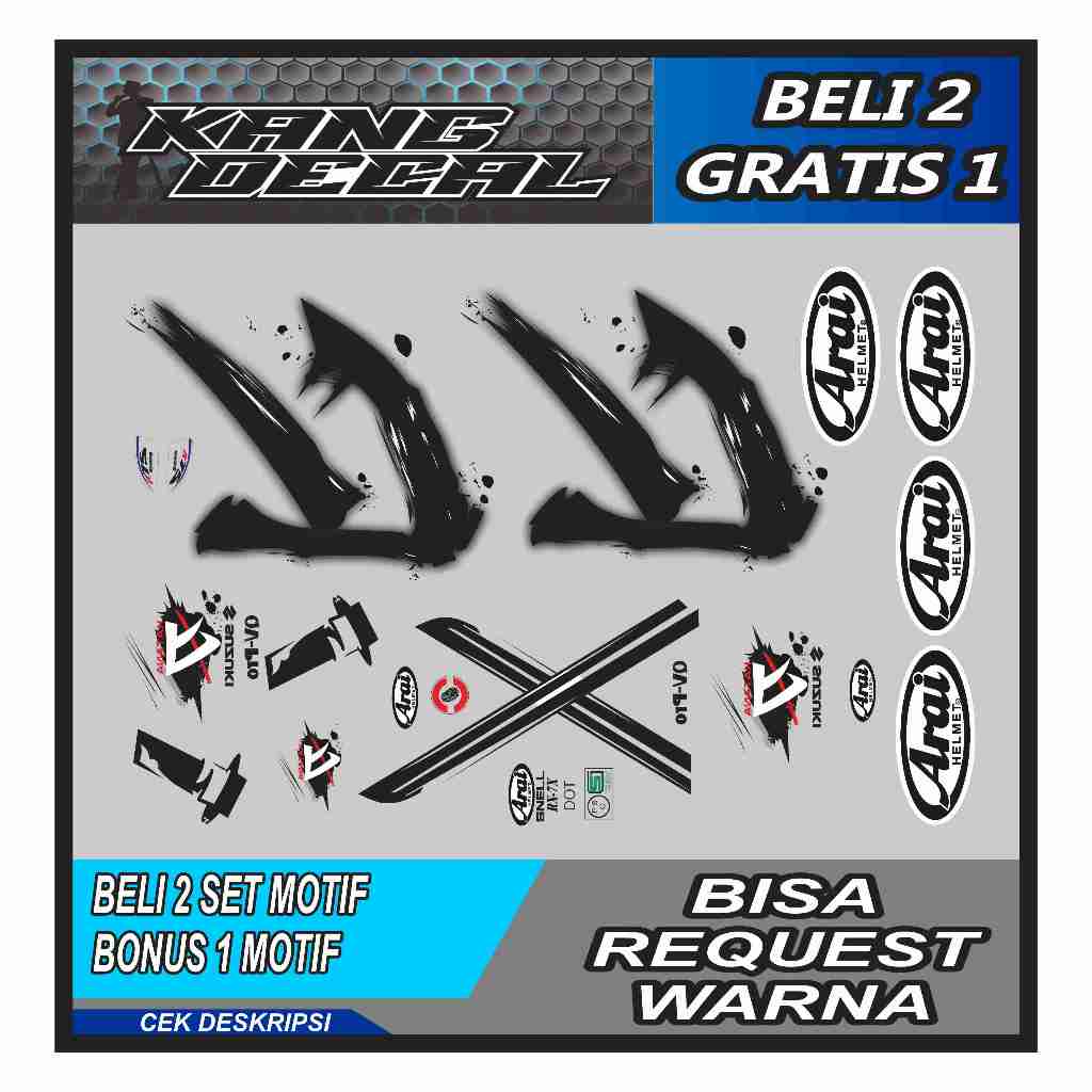 Water Decal/Stiker Decal Helm Motif Katana