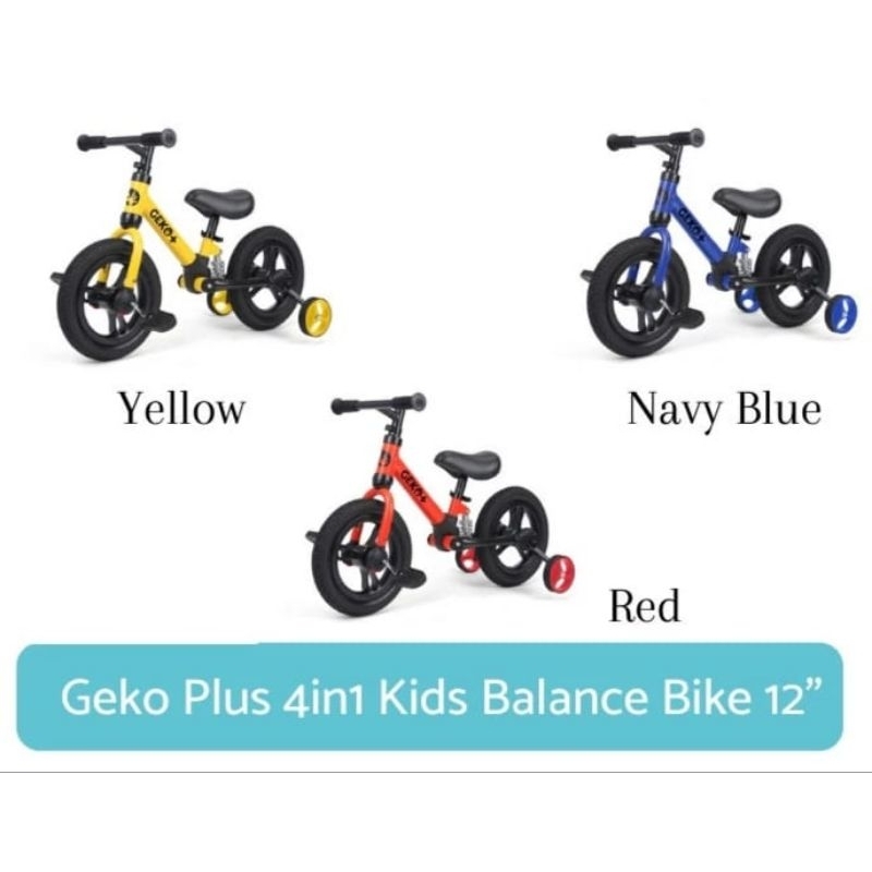 Geko Plus 4in1 Balance Bike Sepeda Anak 12 Iinch