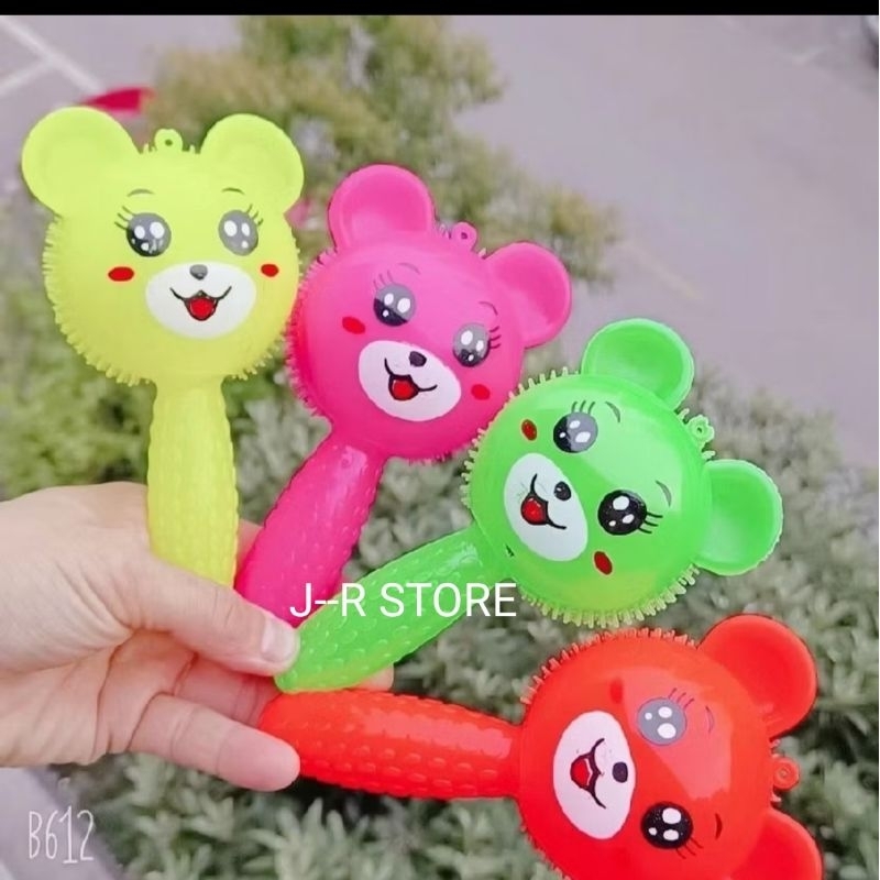 MAINAN BONEKA LAMPU SUARA / MAINAN ANAK  RUBBER STIK /  MAINAN PENCET RATTLE STIK / MAINAN EDUKASI A