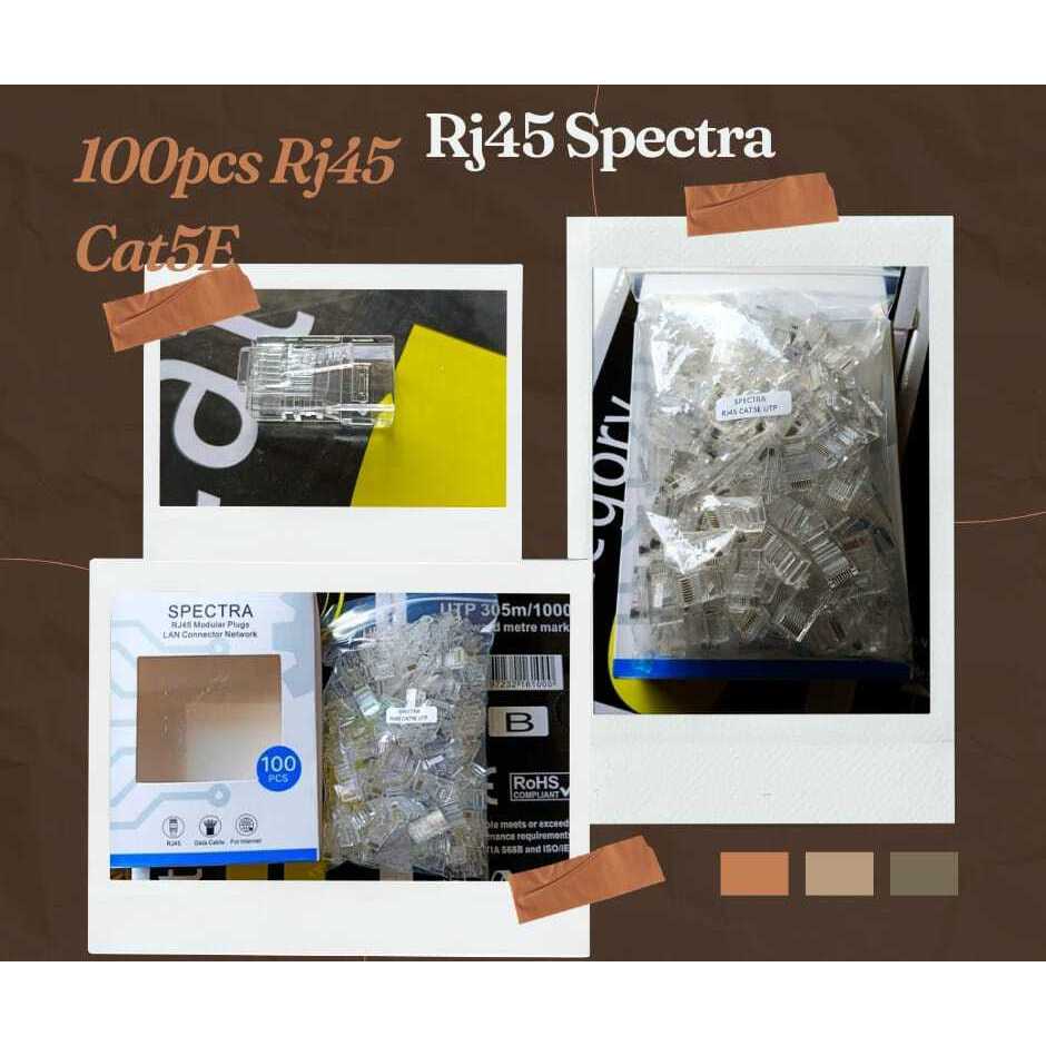 RJ45 CAT5E SPECTRA 100 PCS - RJ45 CAT6