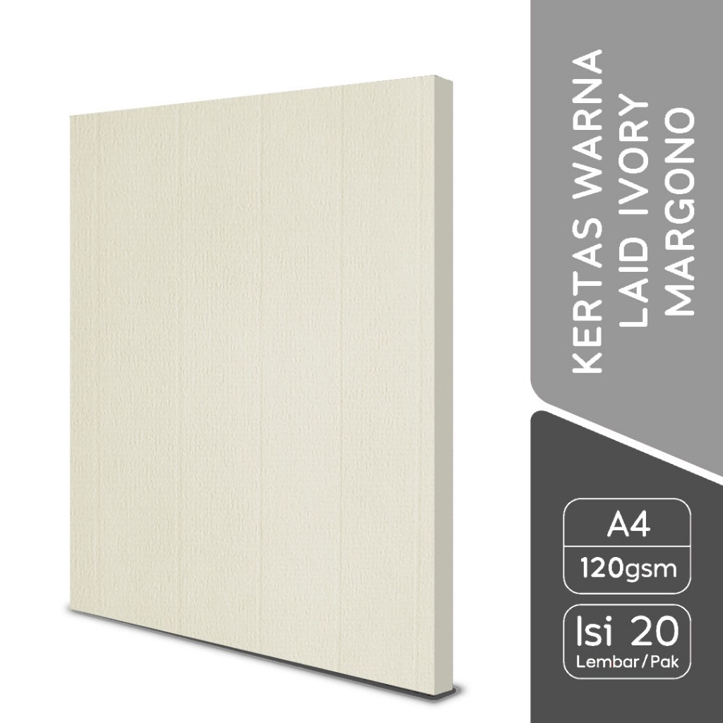 

Margono Kertas Warna A4 Linen Laid Ivory 120gsm - 20 Lembar